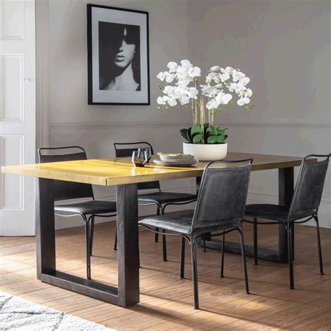 wood and metal dining tables